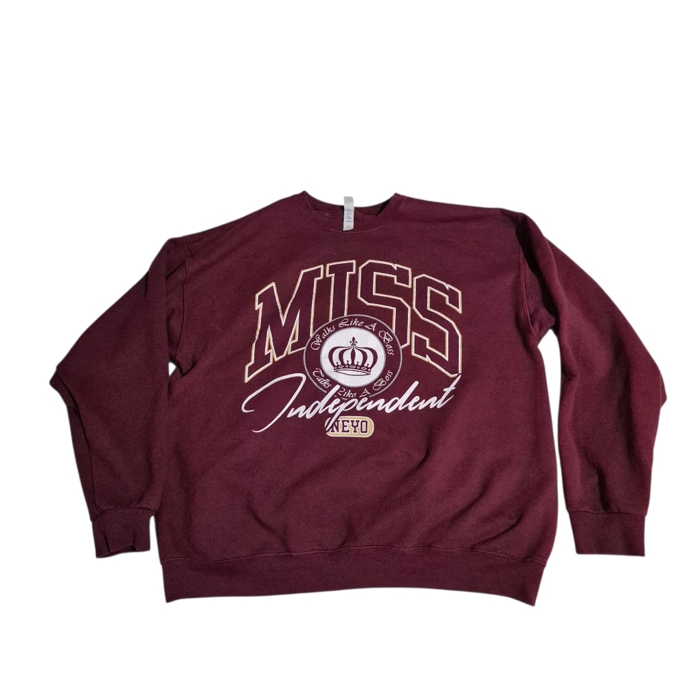 Neyo Miss Independent Burgundy Crewneck Sweater XL